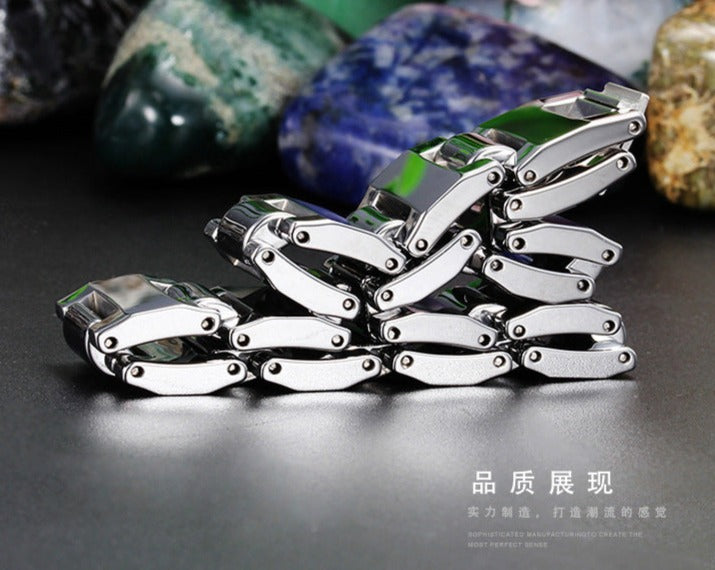 Custom Mens Tungsten Bracelet 22cm