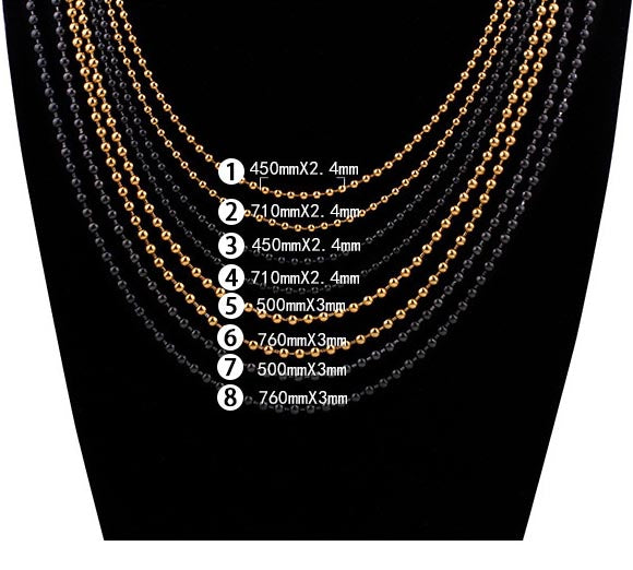 Ball Chain Necklace for Pendant Stainless Steel