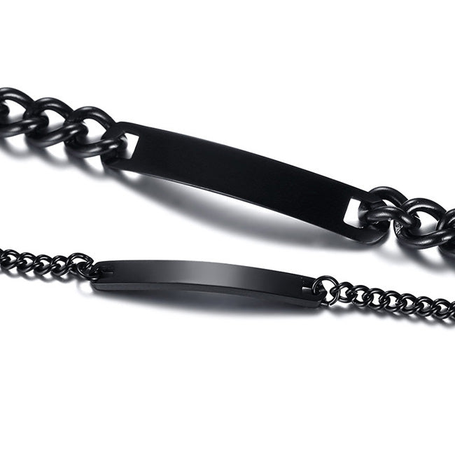 Engraved 2 Pcs Matching Friendship Bracelets Set