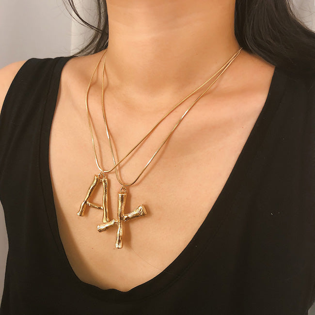 Large Name Initial Popular Necklace
