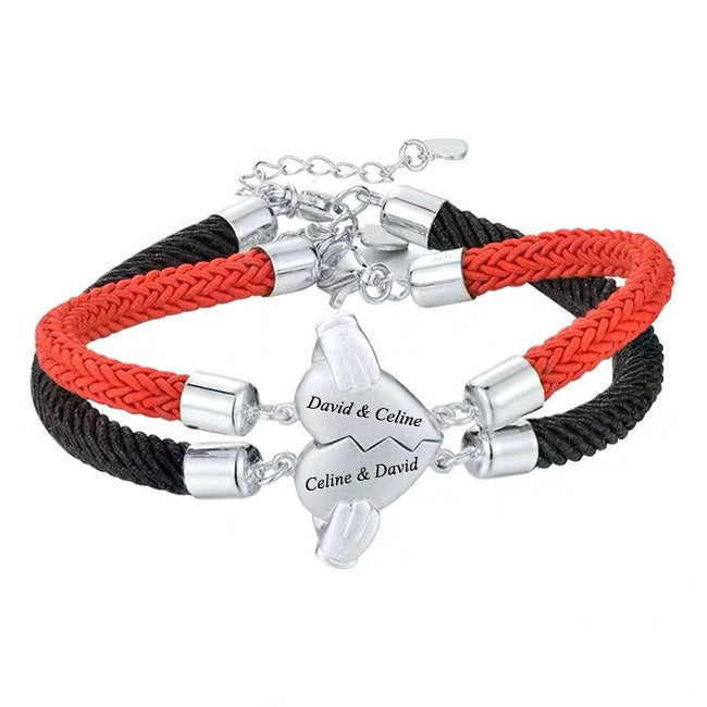 Magnetic Hearts Matching Friendship Bracelets Set