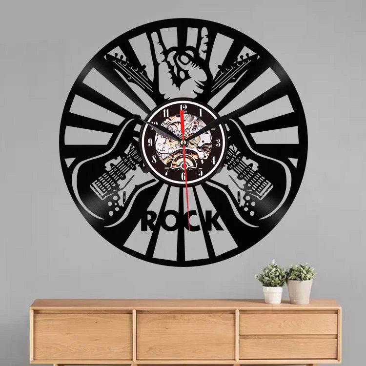 Silent Wall Clock – LP Record Rock Design, 30 cm