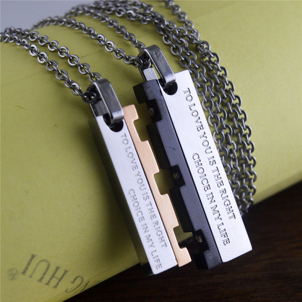 Custom Name Relationship Couples Necklaces Set