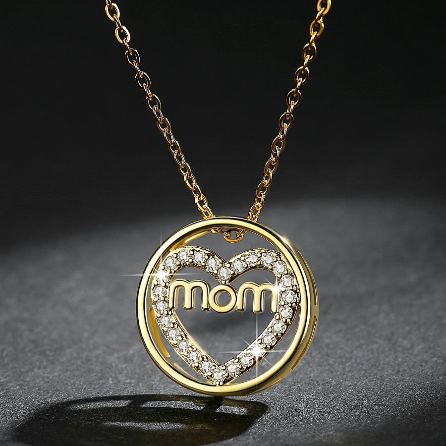 Heart Mom Pendant Necklace Gift