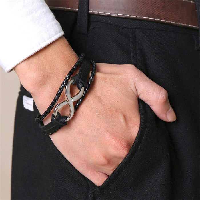 Infinity Charm Mens Promise Bracelet Birthday Gift