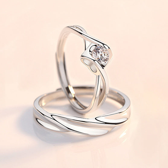 Engravable Couple Anniversary Rings Set for Two