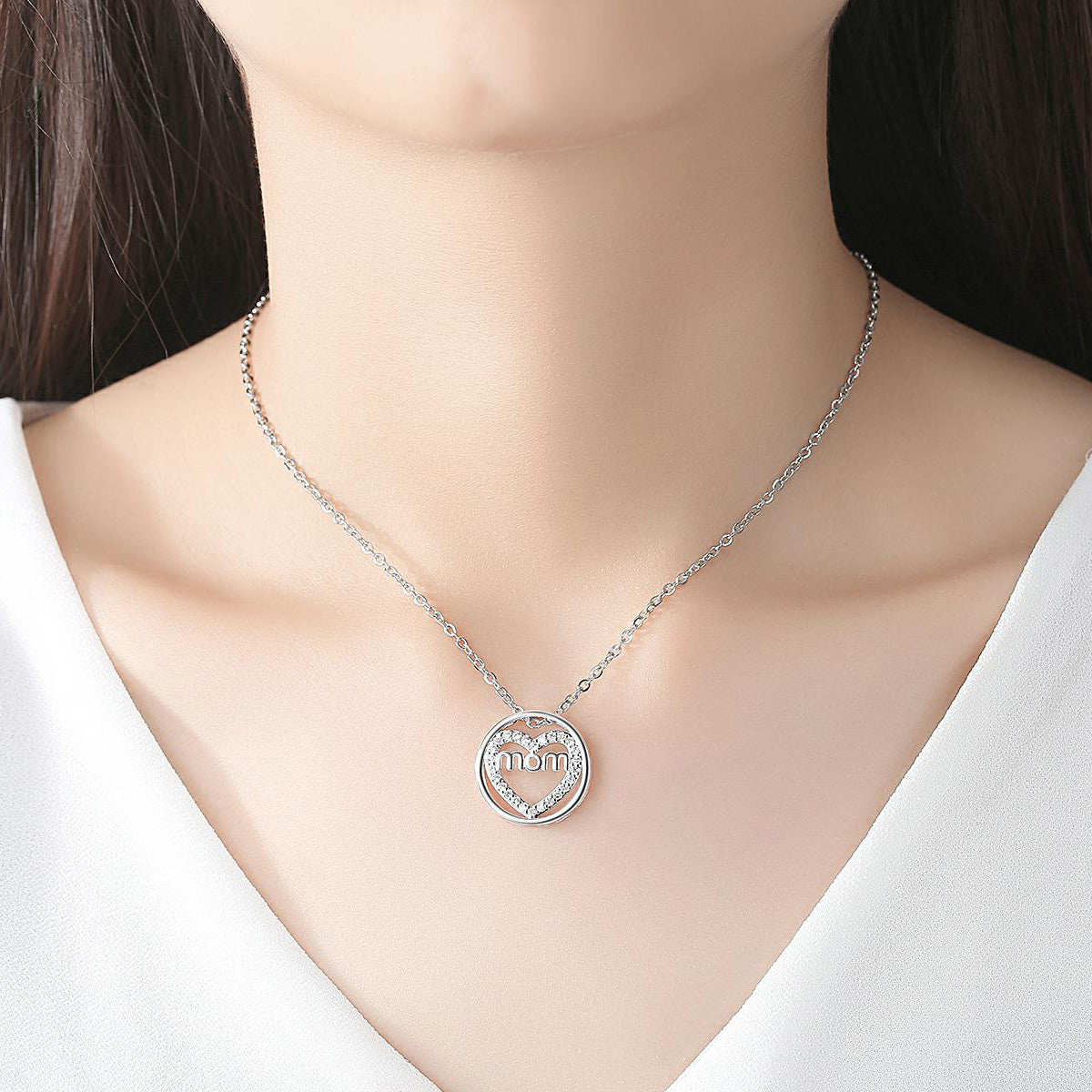 Heart Mom Pendant Necklace Gift