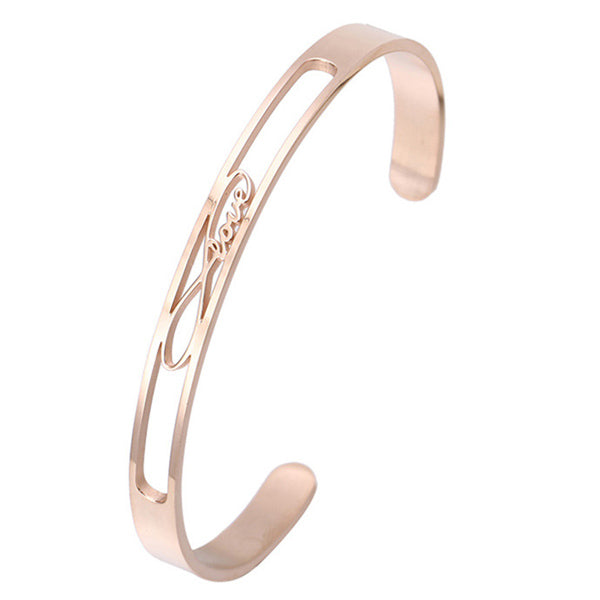 Love Personalized Women Cuff Bracelet Birthday Gift