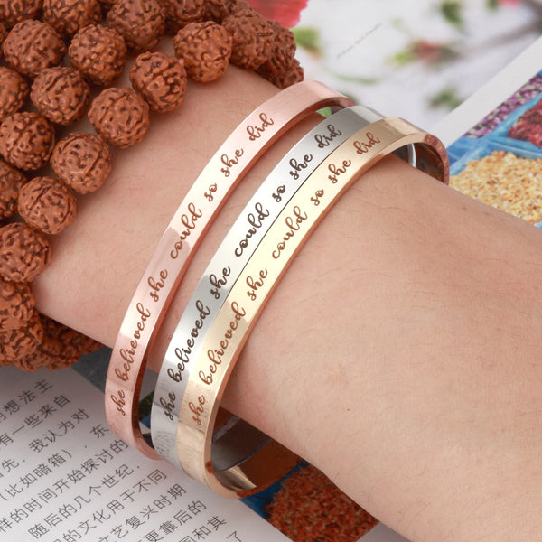 Inspirational Cuff Bracelet Graduation Gift for Her