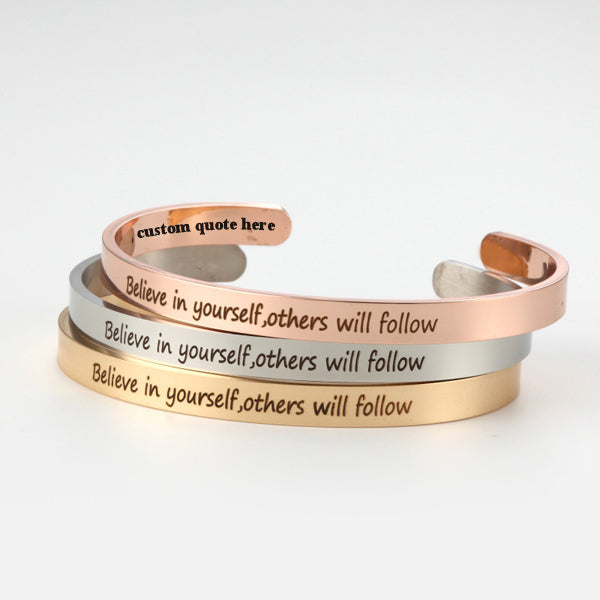 Inspirational Cuff Bracelet Women Birthday Gift