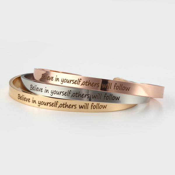 Inspirational Cuff Bracelet Women Birthday Gift