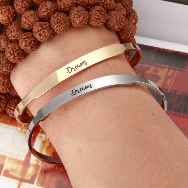 Custom Engraved Cuff Bracelet Gift for Girlfriend