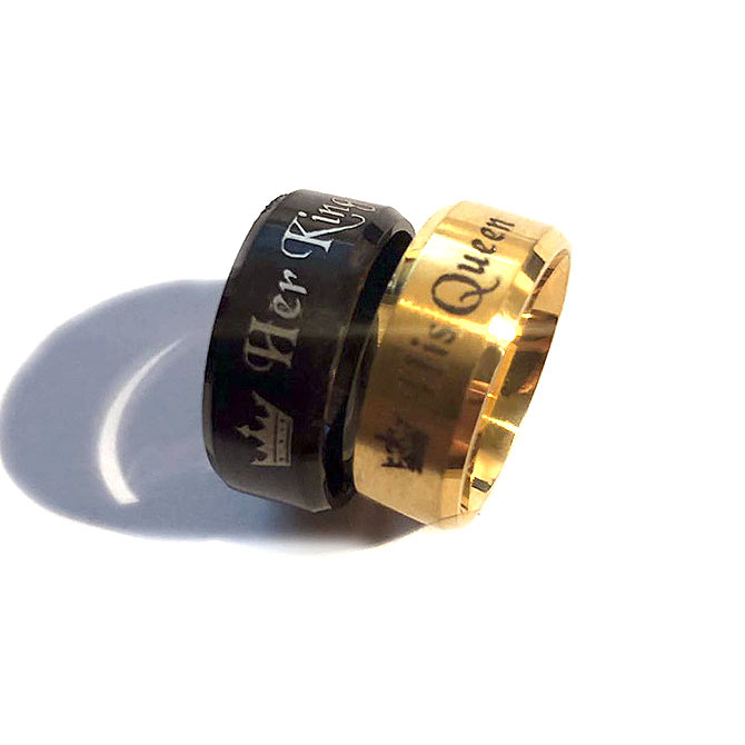 Her King His Queen Couple Promise Rings Set