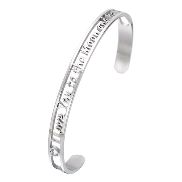 I Love you to the Moon and Back Cuff Bracelet Gift