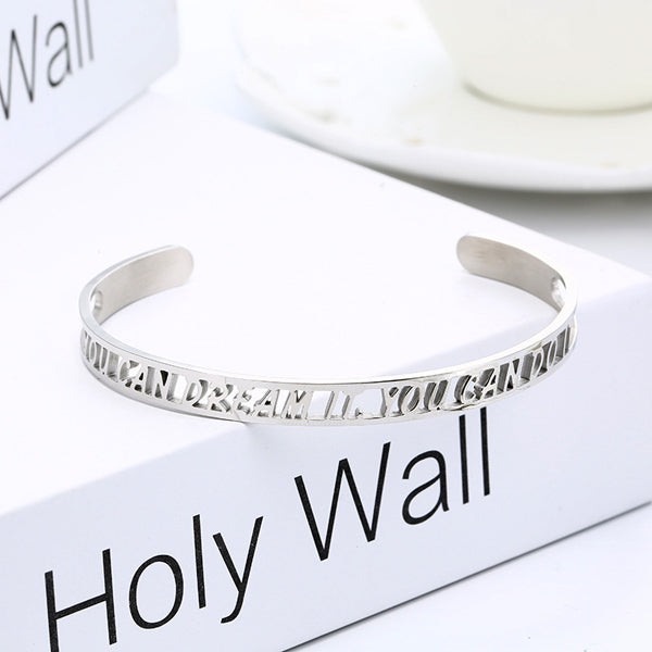 Custom Inspirational Cuff Bracelet Gift for Women