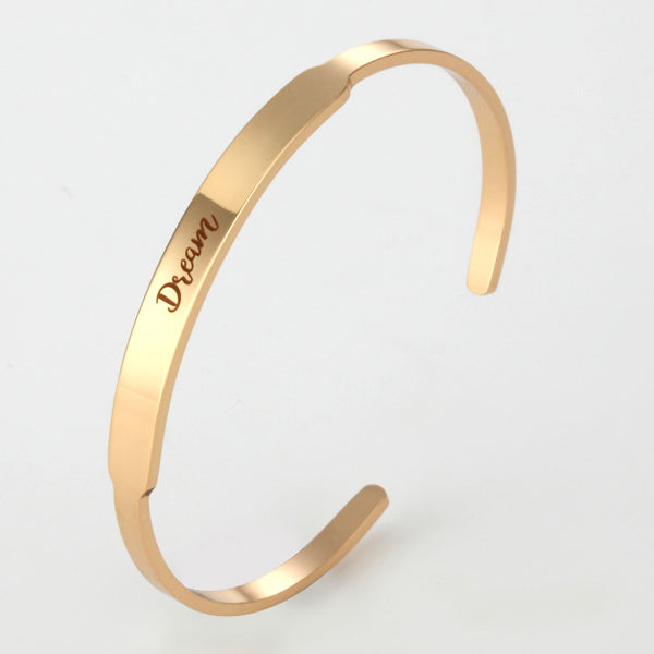Custom Engraved Cuff Bracelet Gift for Girlfriend