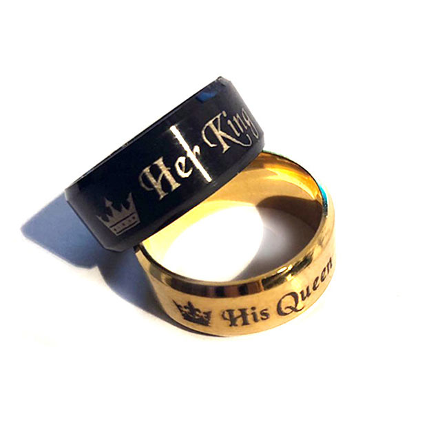 Her King His Queen Couple Promise Rings Set