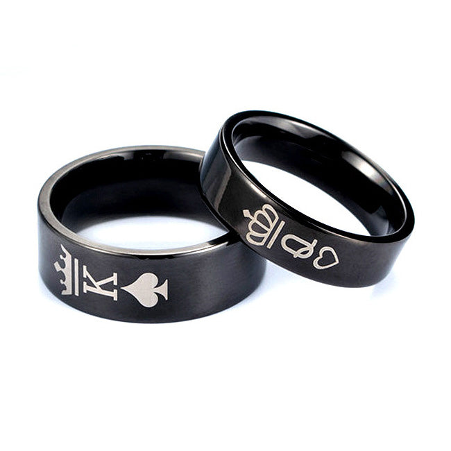 King Queen Crown Promise Rings for Him and Her