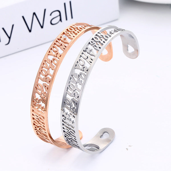 Engraved Promise Cuff Bracelet Gift for Girlfriend