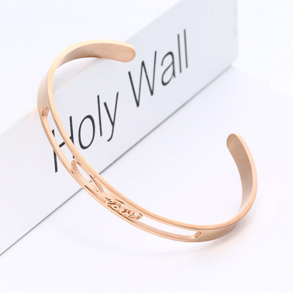 Love Personalized Women Cuff Bracelet Birthday Gift