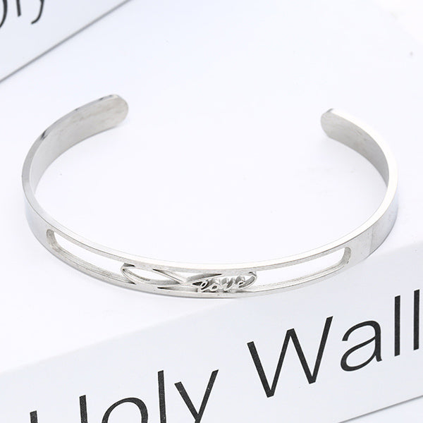 Love Personalized Women Cuff Bracelet Birthday Gift