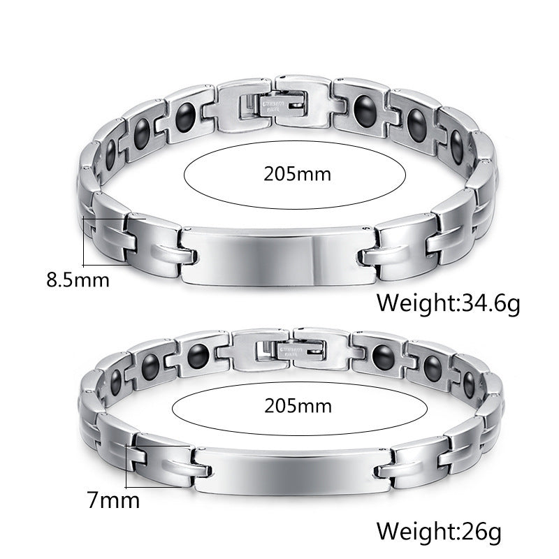 Engraved Magnetic Couple Bracelets Set Anniversary Gift