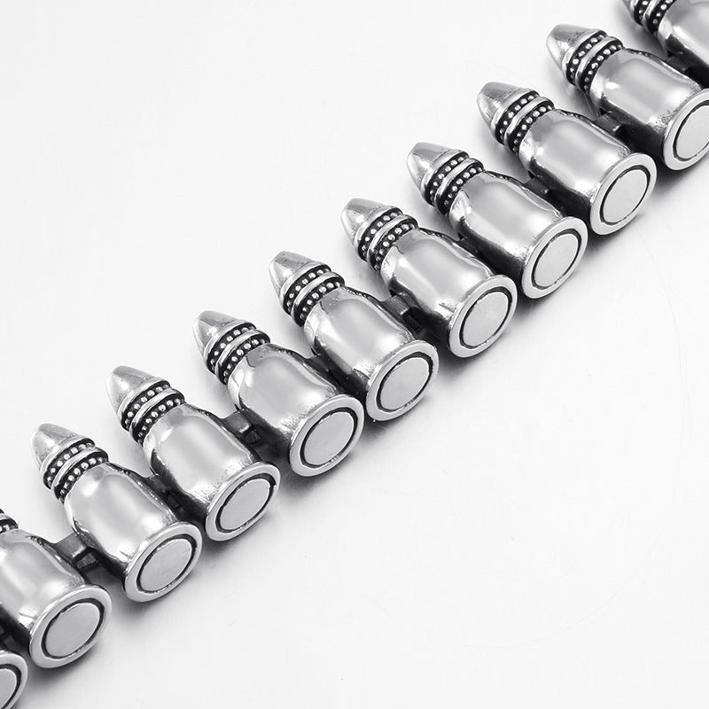 Gothic Punk Style Bullets Mens Bracelet 21cm