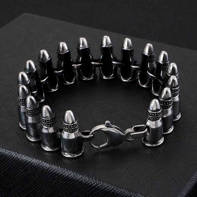 Gothic Punk Style Bullets Mens Bracelet 21cm