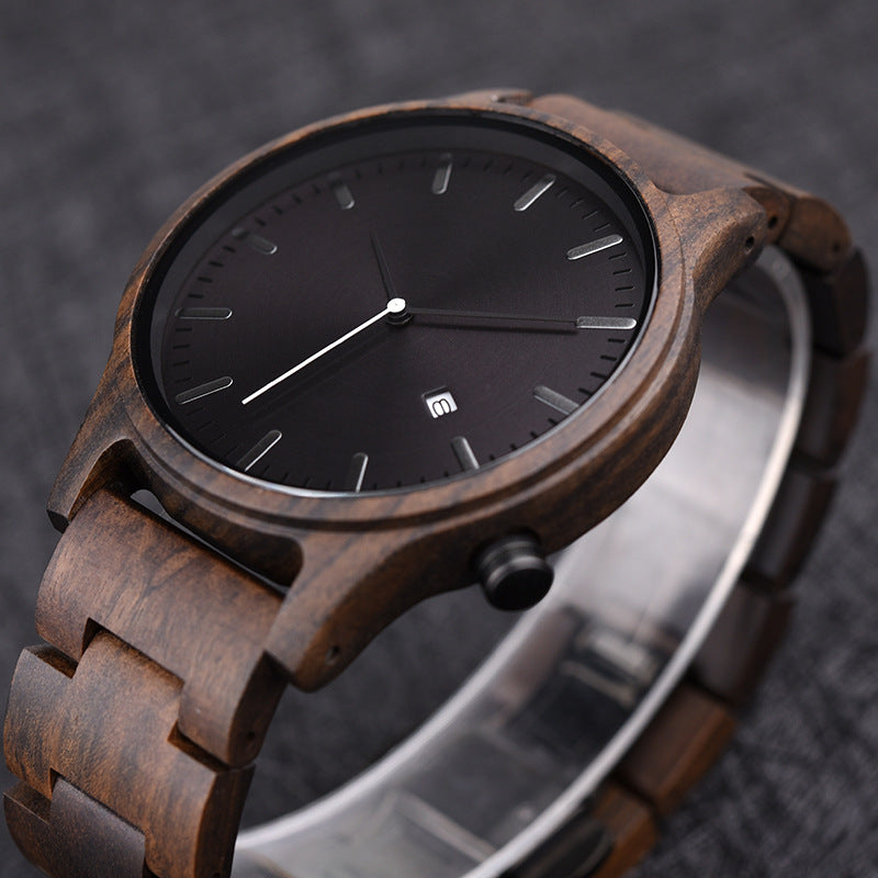 Matching Simple Wood Couple Watch Set with Custom Names