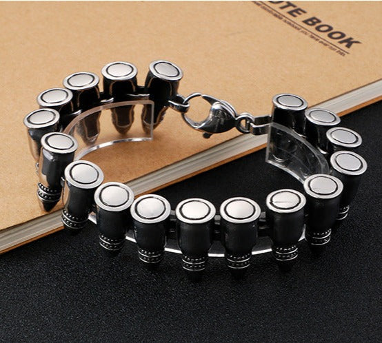 Gothic Punk Style Bullets Mens Bracelet 21cm