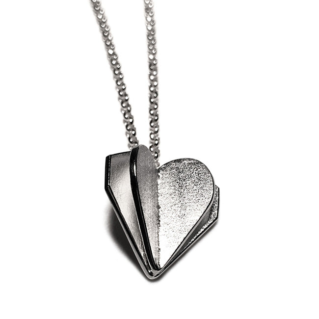 Engraved 3D Heart Pendant Gift for Her