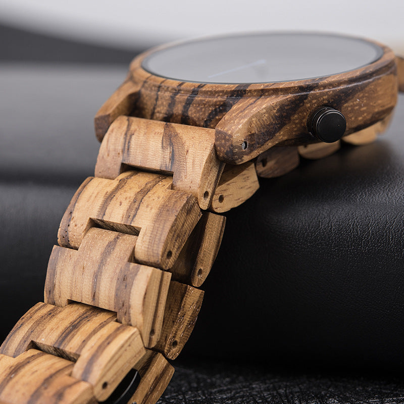 Matching Simple Wood Couple Watch Set with Custom Names