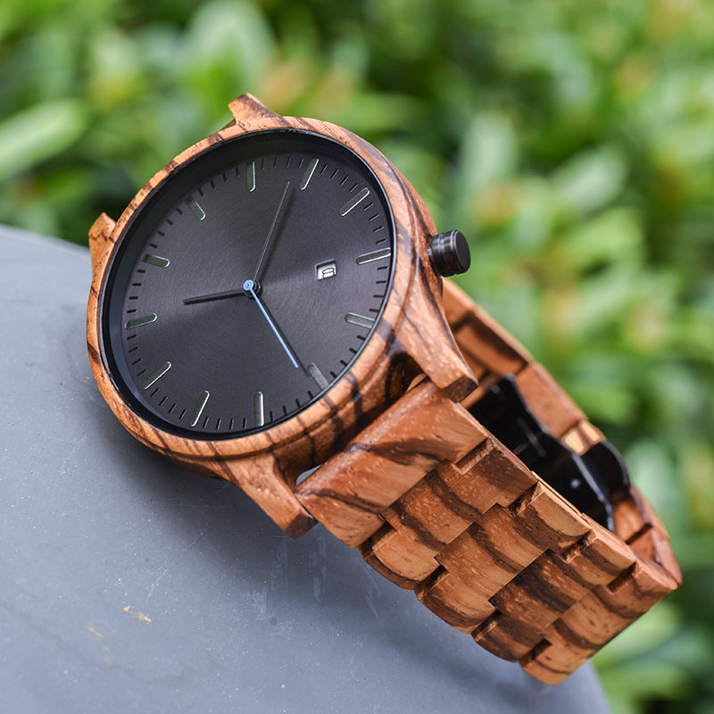 Matching Simple Wood Couple Watch Set with Custom Names