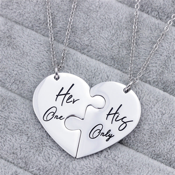 His and Hers Promise 2 Piece Couple Necklaces