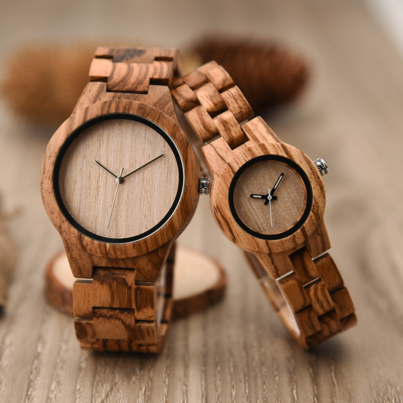 Blank Dial Matching Wood Couple Watch Set