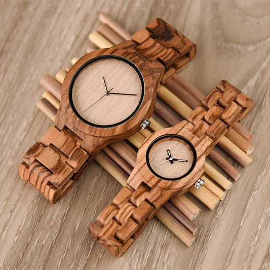 Blank Dial Matching Wood Couple Watch Set