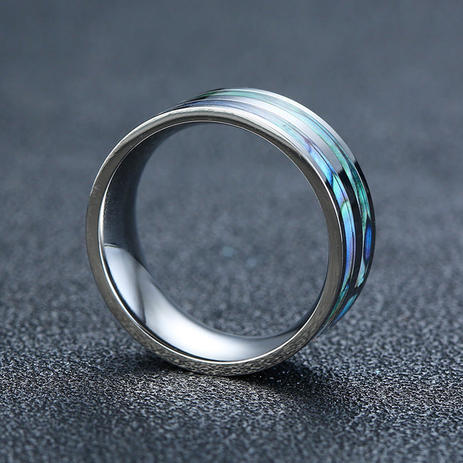 Engraved Simple Mens Ring Anniversary Gift 8mm