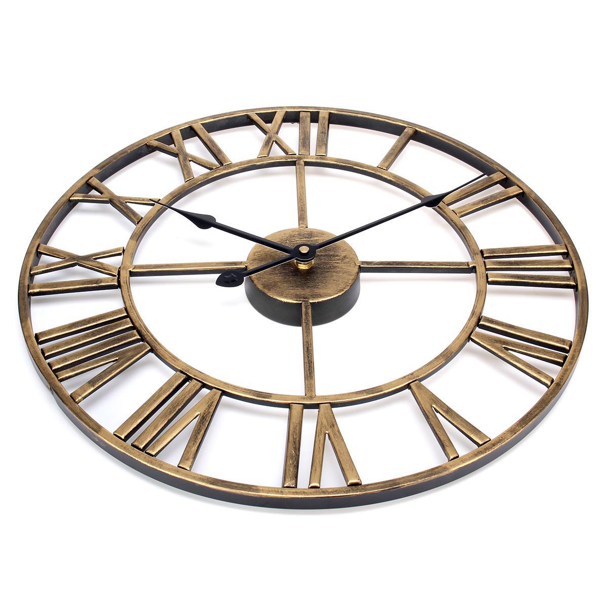 Roman Numerals Metal Wall Deco Clock 40cm