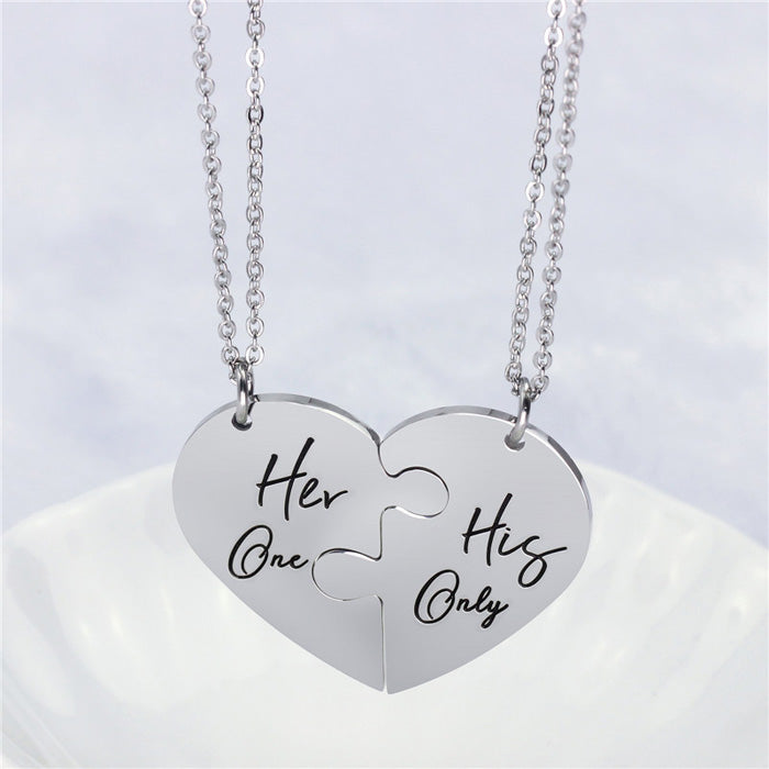 His and Hers Promise 2 Piece Couple Necklaces