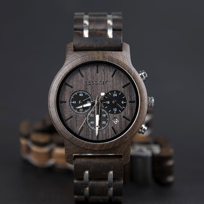 Engraved Matching Wood Couple Watch Set