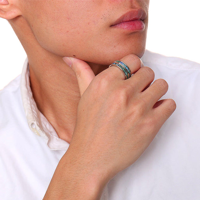 Engraved Simple Mens Ring Anniversary Gift 8mm