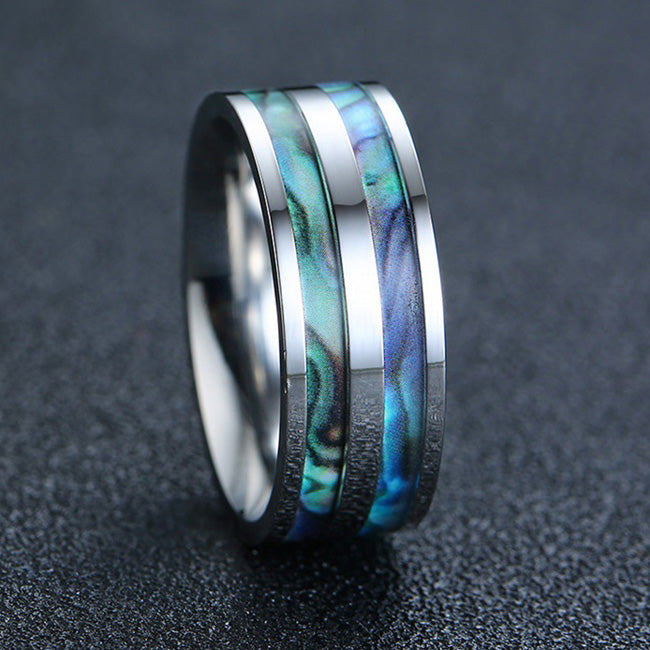 Engraved Simple Mens Ring Anniversary Gift 8mm