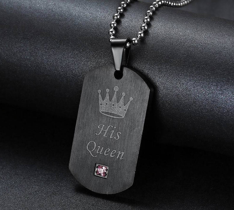 His Queen Her King Matching Couple Necklaces