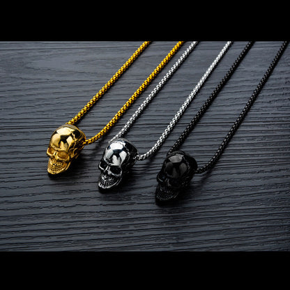 Custom Engravable Skull Necklace for Men