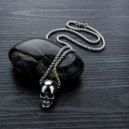 Custom Engravable Skull Necklace for Men