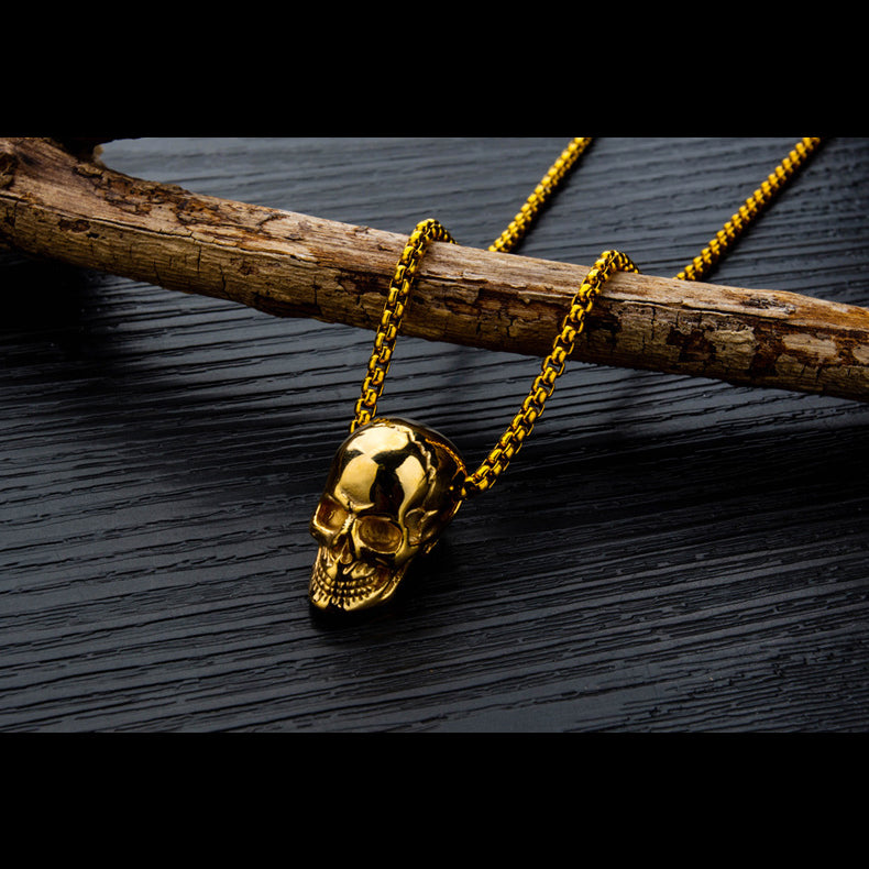 Custom Engravable Skull Necklace for Men
