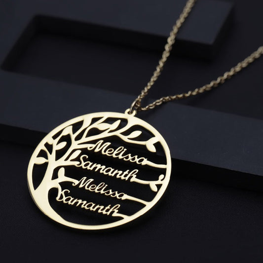 Family Tree Necklace Gift for Mom