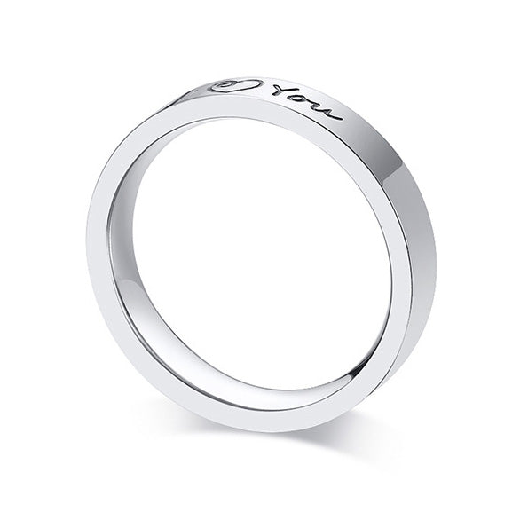 I Love You Custom Promise Ring Gift for Boyfriend 4mm