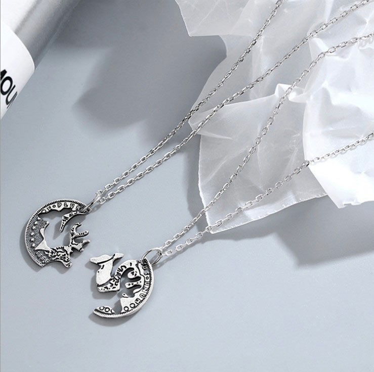 Broken Coin Promise Necklaces for Girlfriend Boyfriend