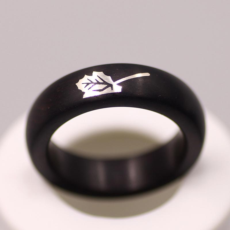 Custom Engraved Wooden Promise Rings Set